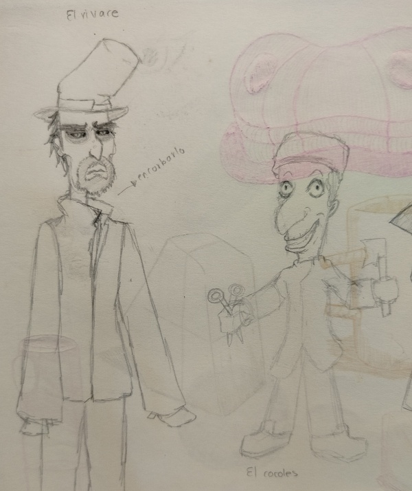 Bocetos de la apariencia fisica de los personajes