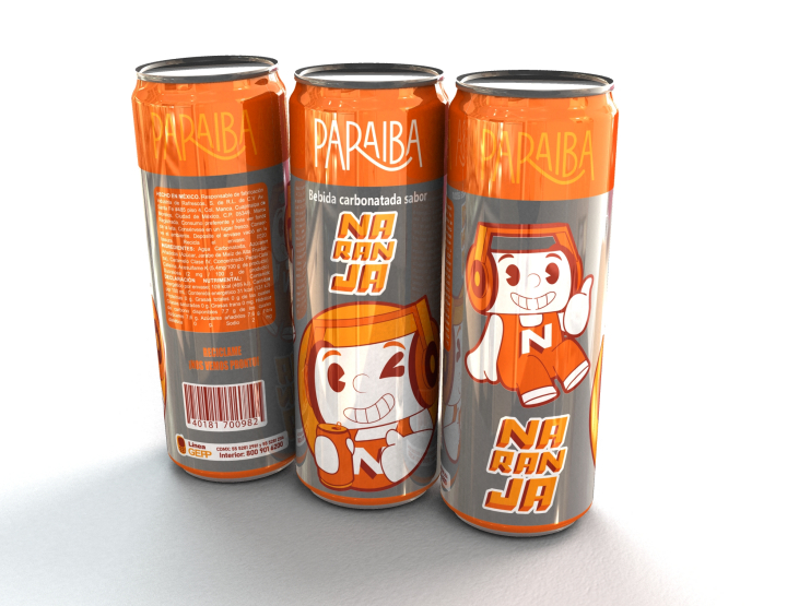 Presentación lata sabor naranja
